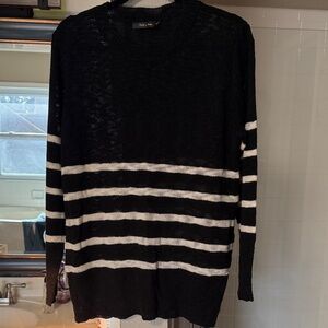 Doe & Rae Black and White Striped Sweater